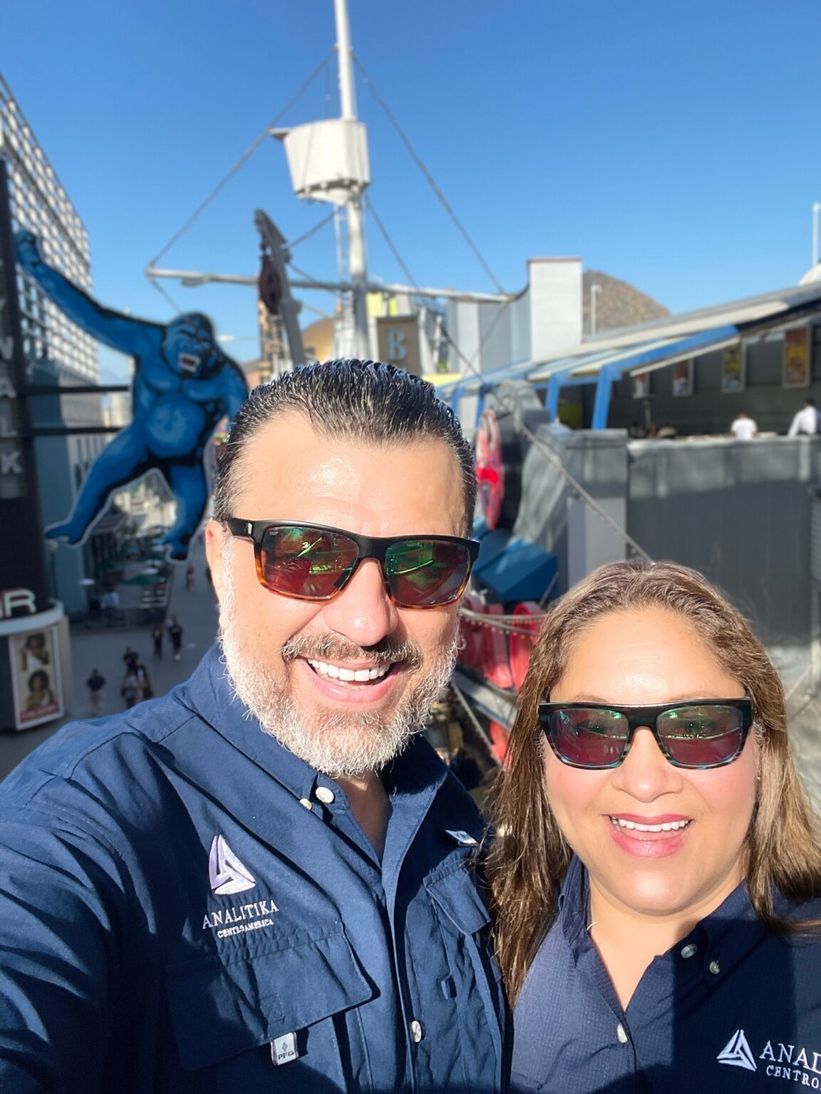 Two Analitika team members taking a selfie at Universal CityWalk, Universal City, California