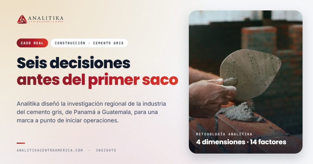 Caso real en cemento gris. Seis decisiones antes del primer saco